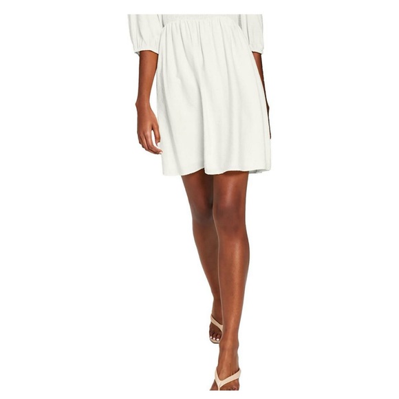 Womens Smocked Square Neckline Fit & Flare Dress - Picture 3 of 3